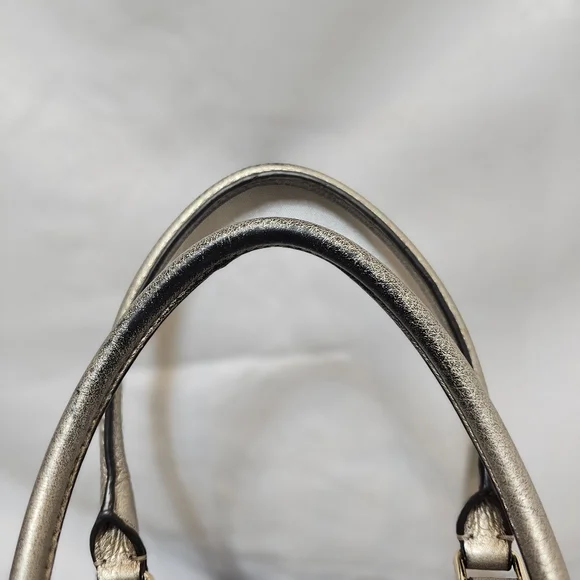 Authentic Coach Morgan Satchel | Style F35185 | Metallic Gold Pebbled Leather - Picture 3 of 16